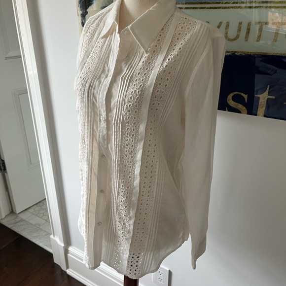 Nili Loton Ivory Tara Button Down Shirt - Picture 5 of 11